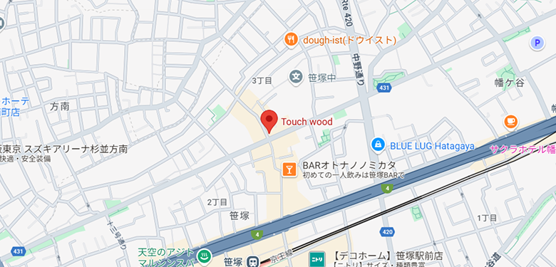 Touch wood店舗の地図